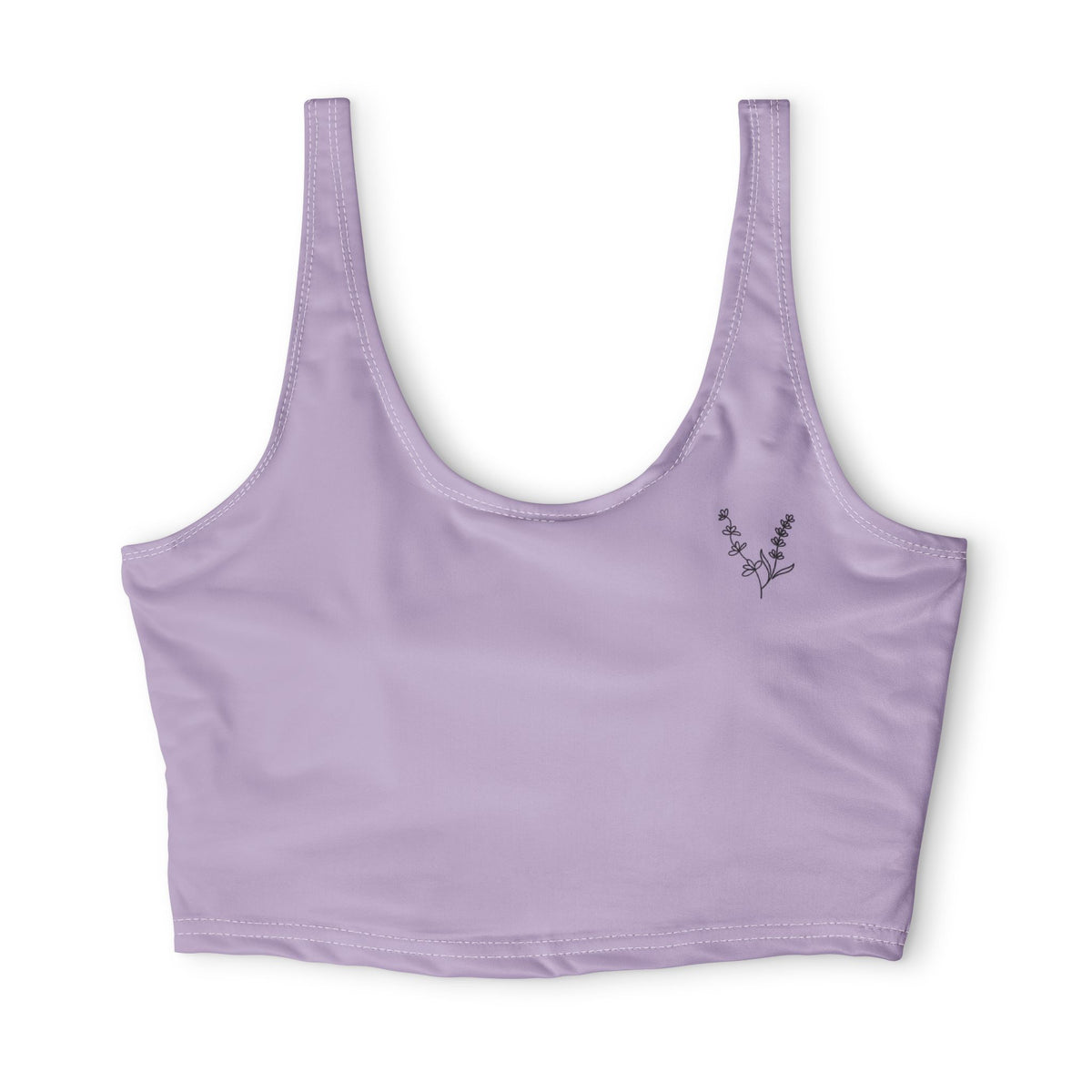 Lavender Floral Sports Bra — 'Lilacs and Lavender' Crop Activewear