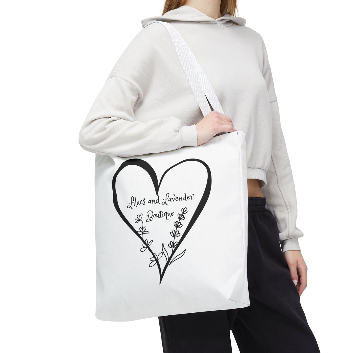 Tote Bag — Heart Floral Boutique Logo Tote (Lilacs & Lavender)