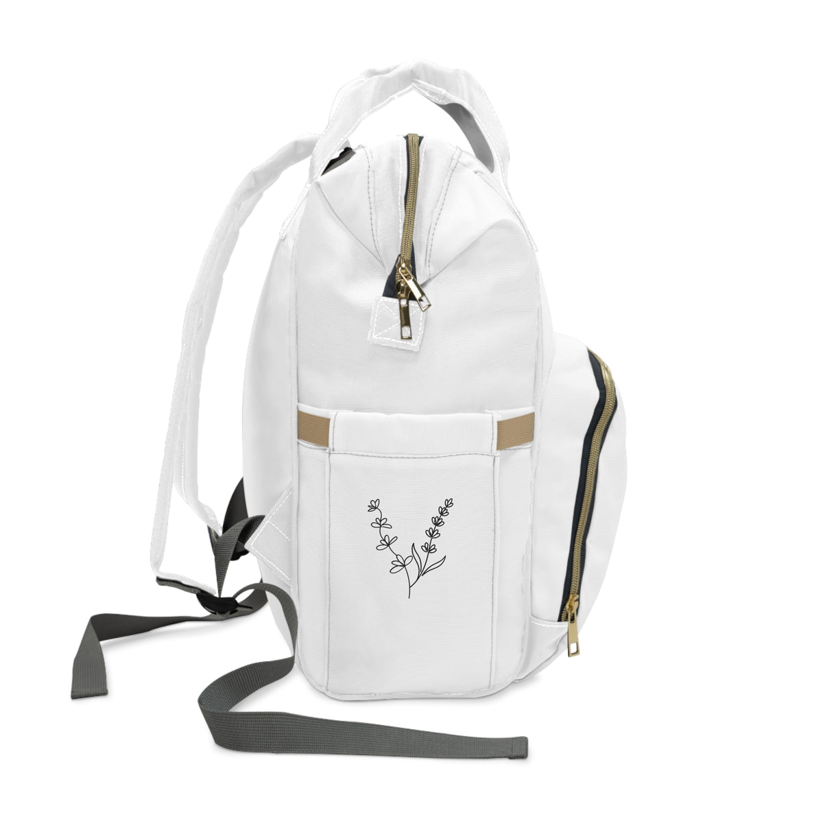 Multifunctional Diaper Backpack — Lilies & Lavender Mom Tote