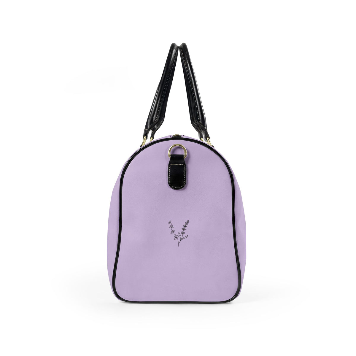 Lilacs and Lavender Faux Leather Travel Bag — Floral Weekend Duffel