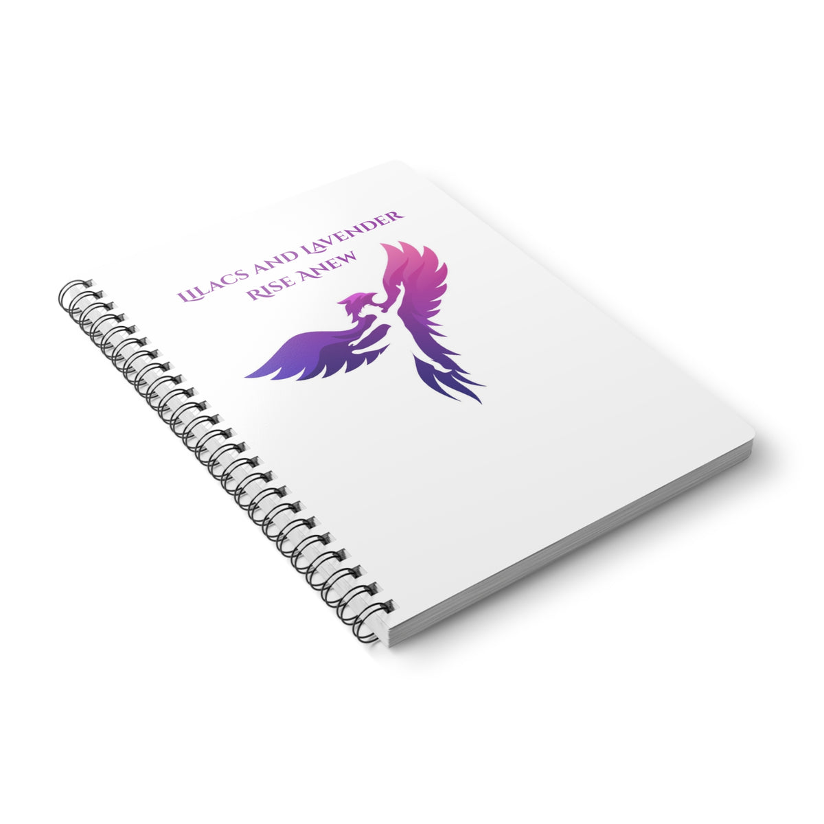 Lilac Phoenix Notebook — "Lilacs and Lavender Rise Anew" A5 Spiral Journal