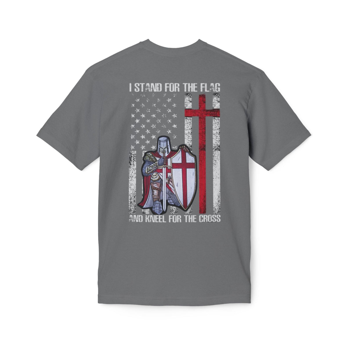 Crusader Cross T-Shirt — "I Stand for the Flag and Kneel for the Cross" Patriotic Knights Tee