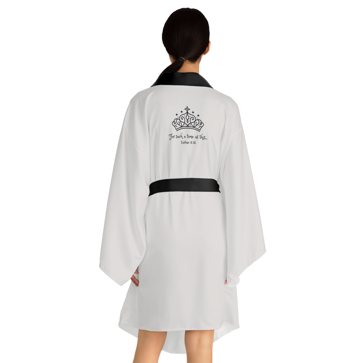 Queen Esther Silk Robe — Elegant Crown Monogram Loungewear