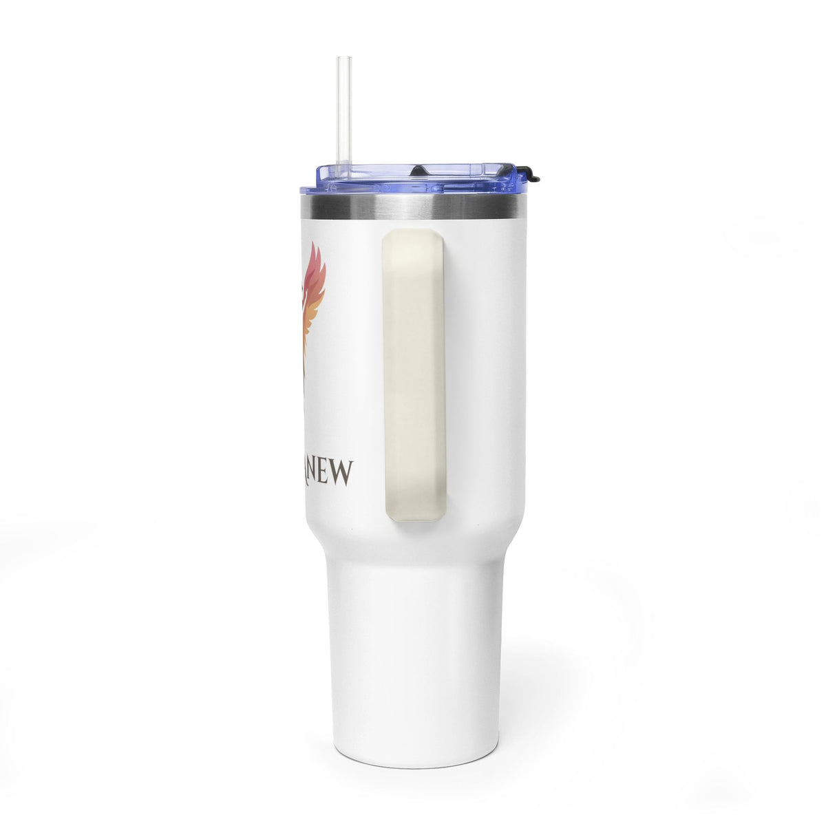 40oz Vacuum Tumbler – White Insulated Travel Cup (Rise Anew Program Design)