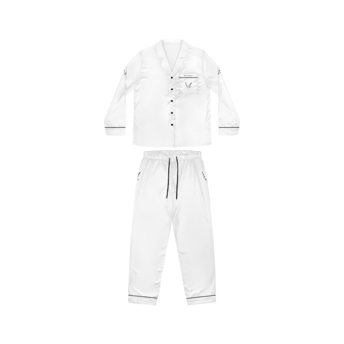 Women’s Satin Pajama Set — Floral “Plant and Flourish” Back Print