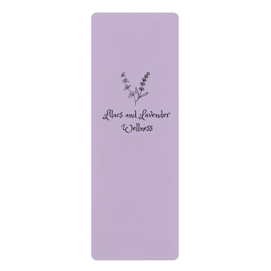 Rubber Mat with "Lilacs and Lavender Wellness" Design