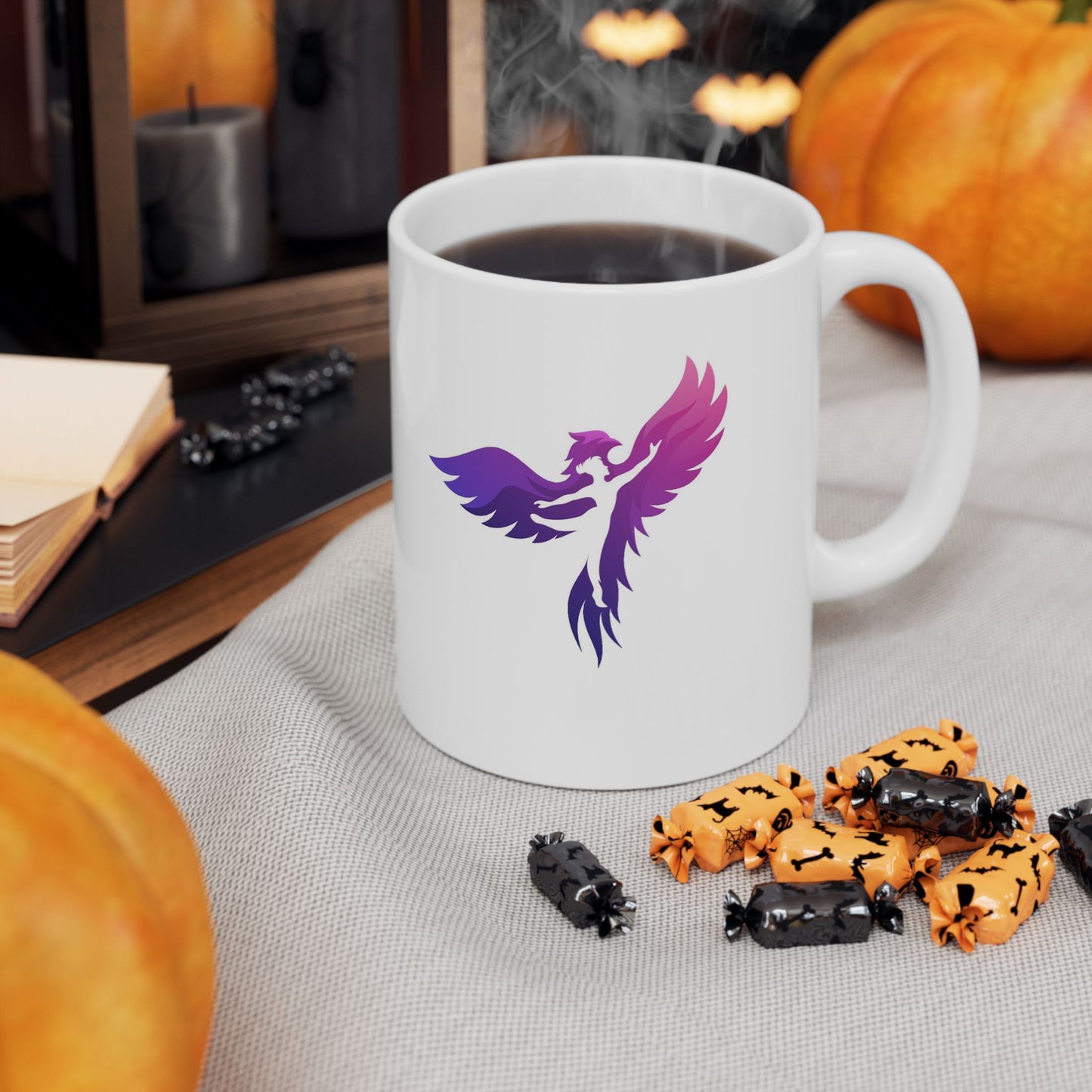 Genderfluid Pride Ceramic Mug — Purple-Pink Wings Design (11oz, 15oz)