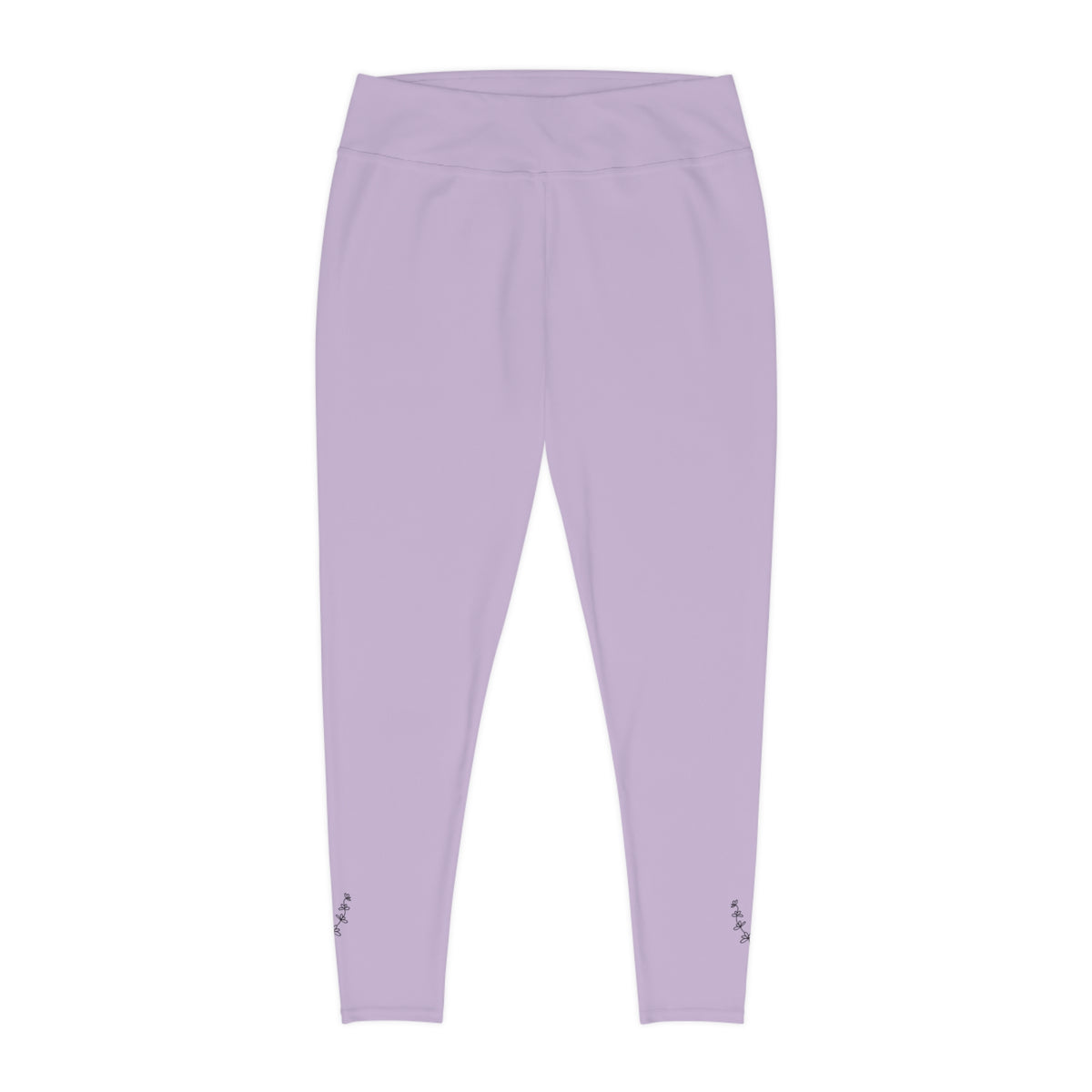 Plus Size Lavender High-Waist Leggings — Comfortable AOP Activewear