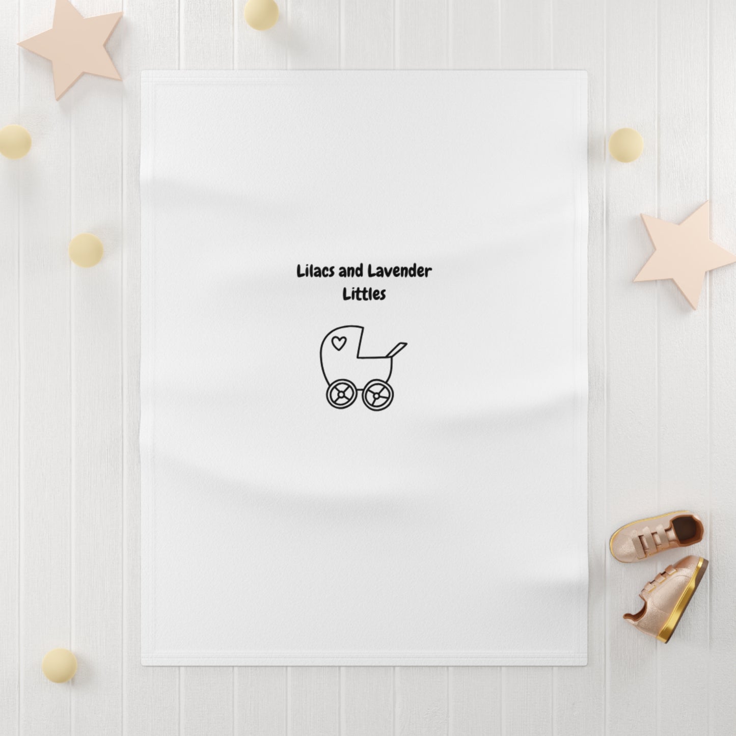 Baby Blanket — "Lilacs and Lavender Littles" Soft Fleece Baby Blanket (Stroller Icon)