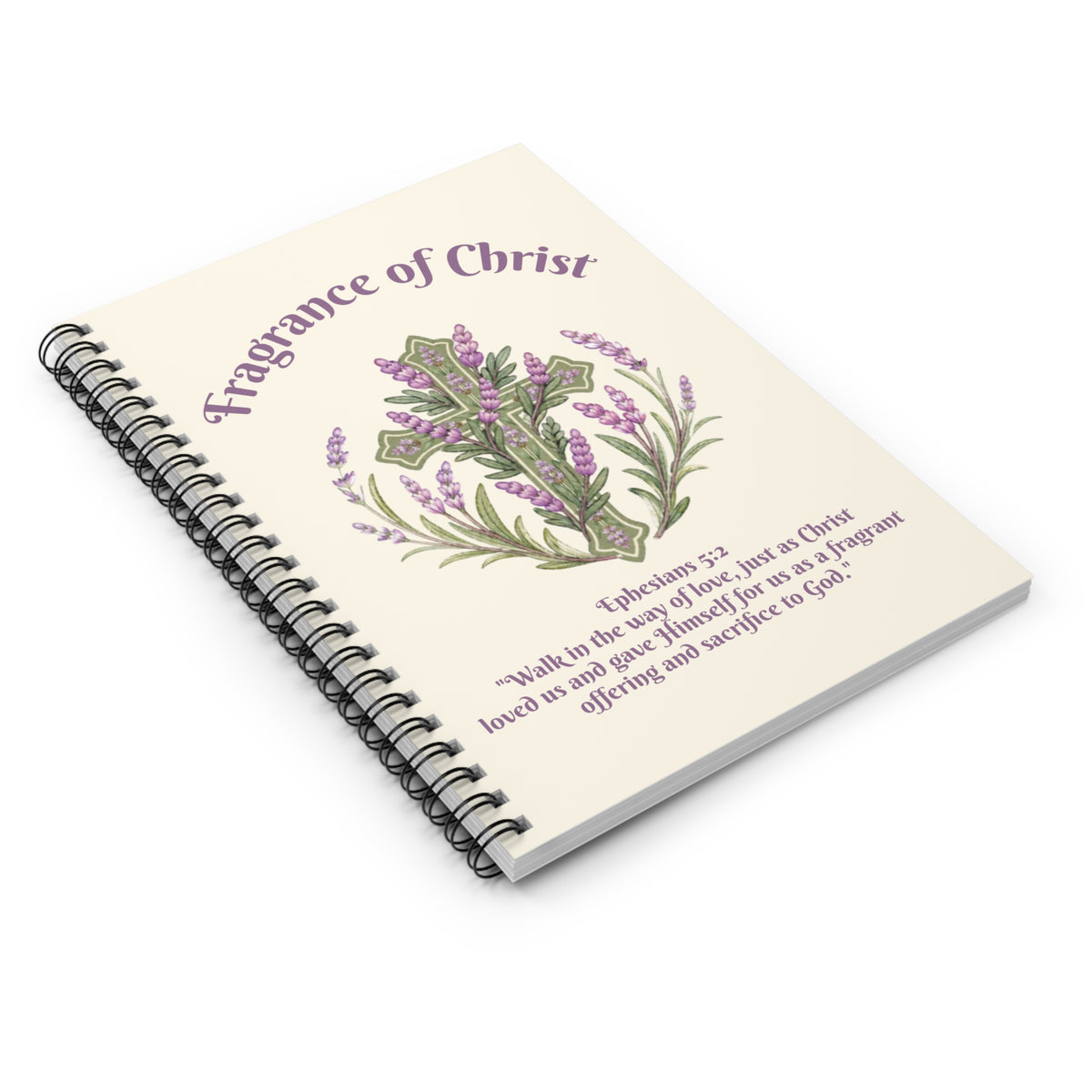 Fragrance of Christ Spiral Notebook — Christian Journal with Floral Design