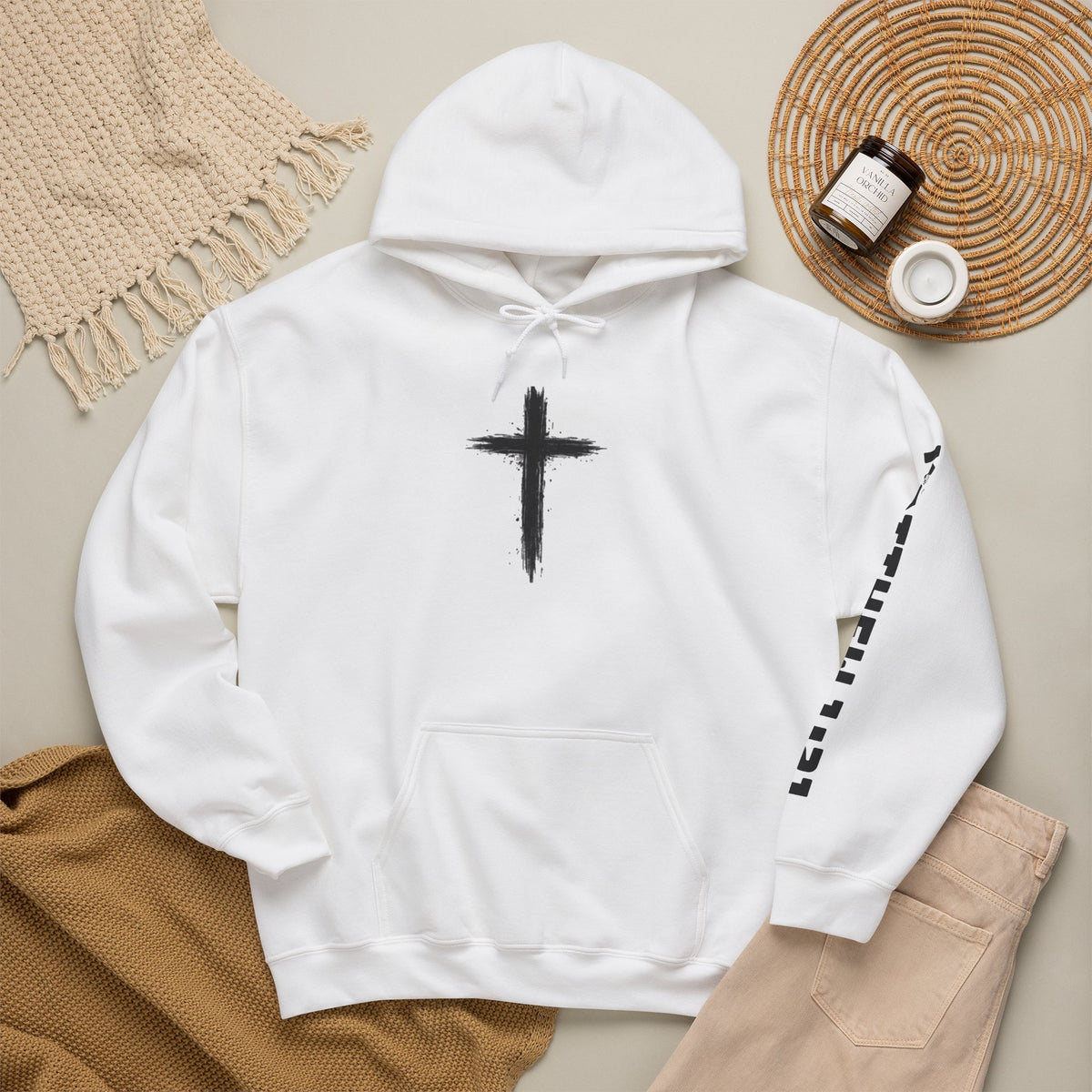 Yeshua Saves Christian Cross Hoodie