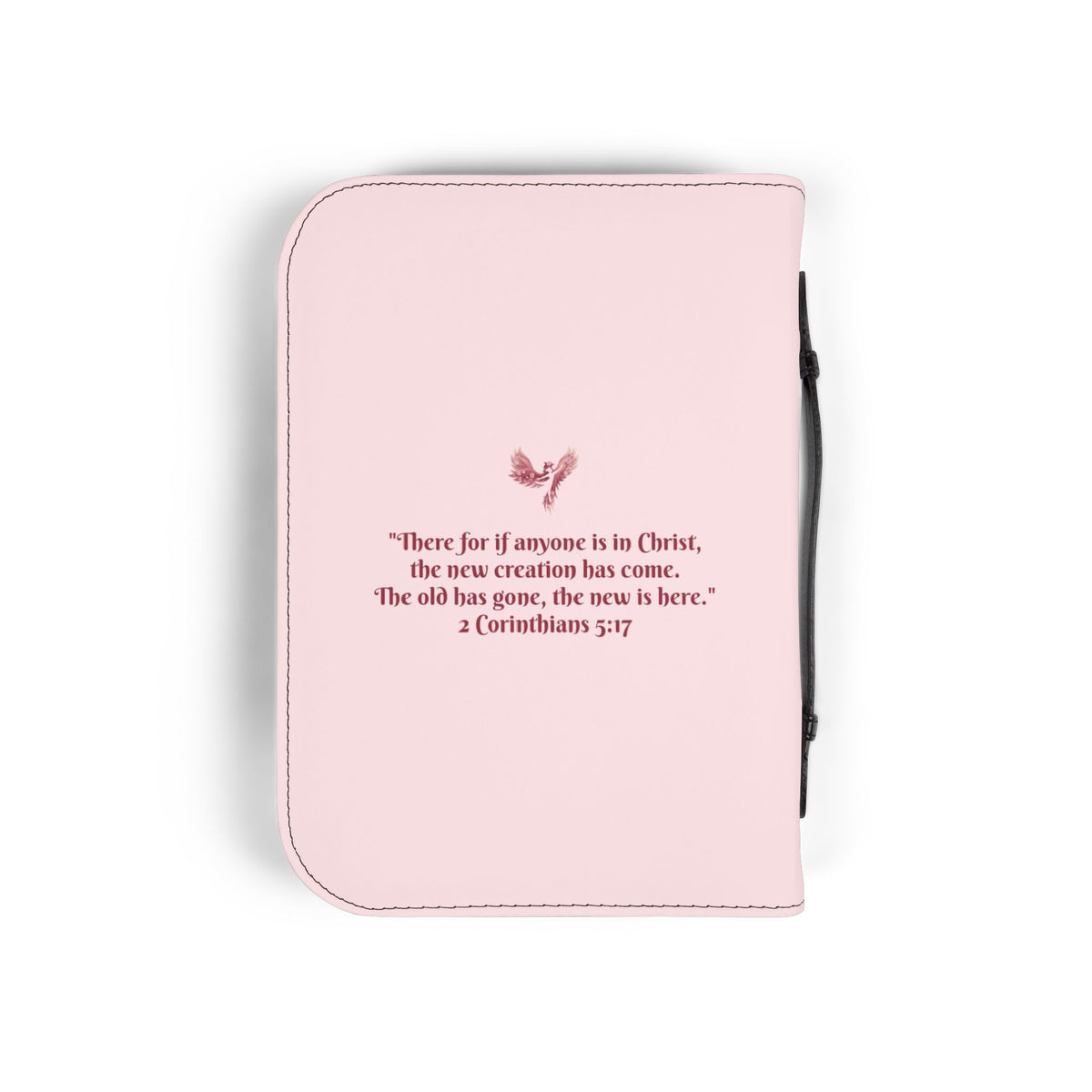 Bible Cover - 'Rise Anew' Pink Phoenix Zippered Bible Case with 2 Corinthians 5:17