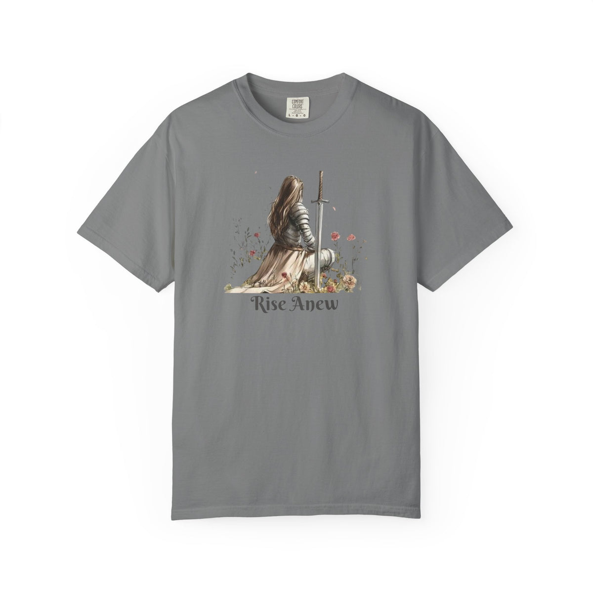 T-Shirt — "Rise Anew" Knight & Phoenix Inspirational Christian Tee