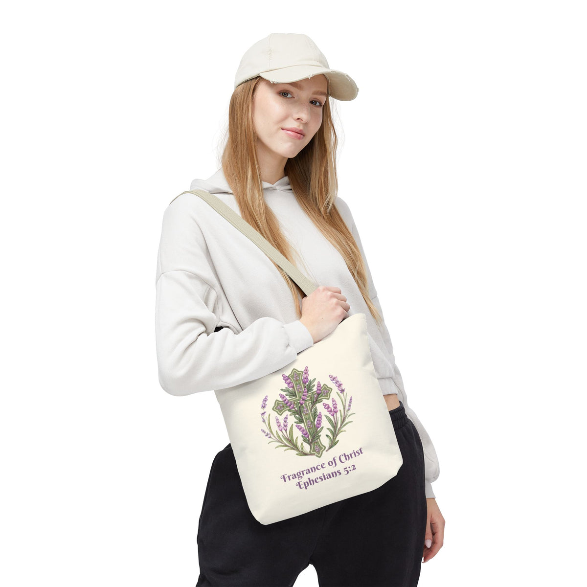 Fragrance of Christ Floral Tote Bag — Faith-Inspired Everyday Carry