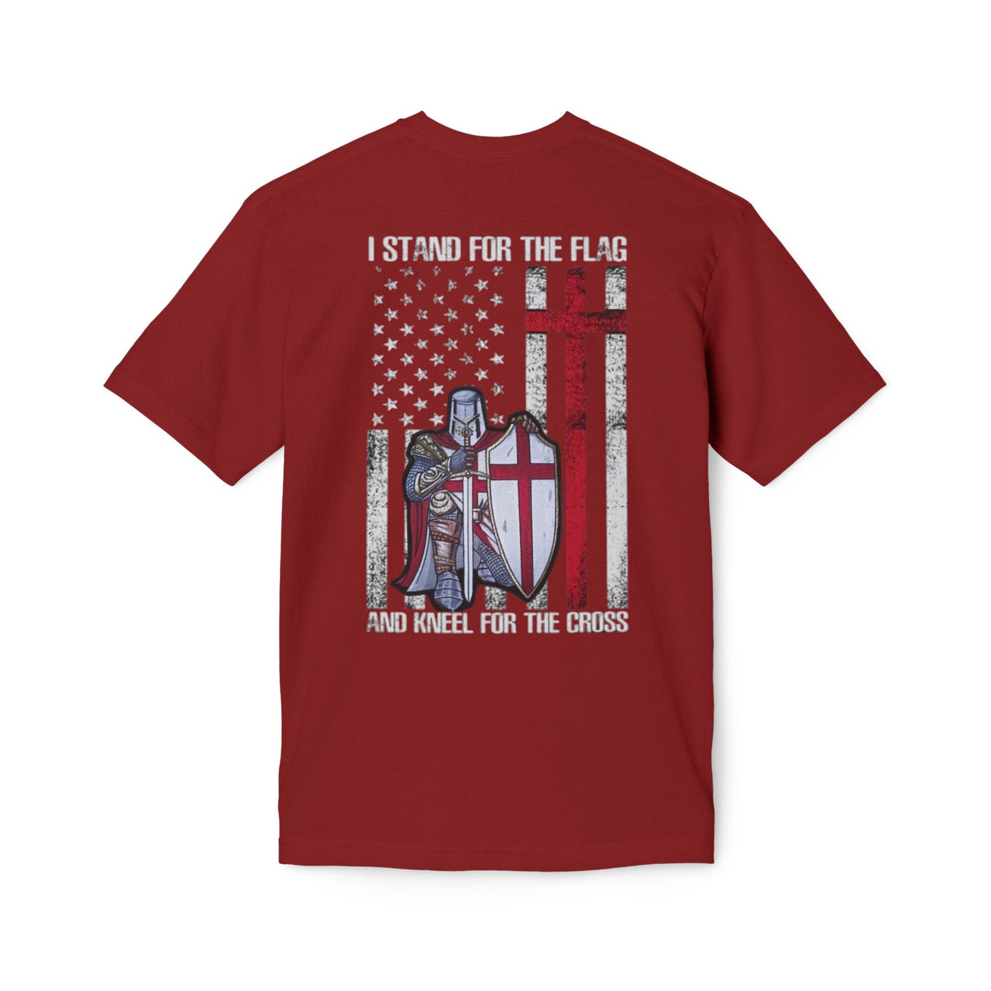 Crusader Cross T-Shirt — "I Stand for the Flag and Kneel for the Cross" Patriotic Knights Tee
