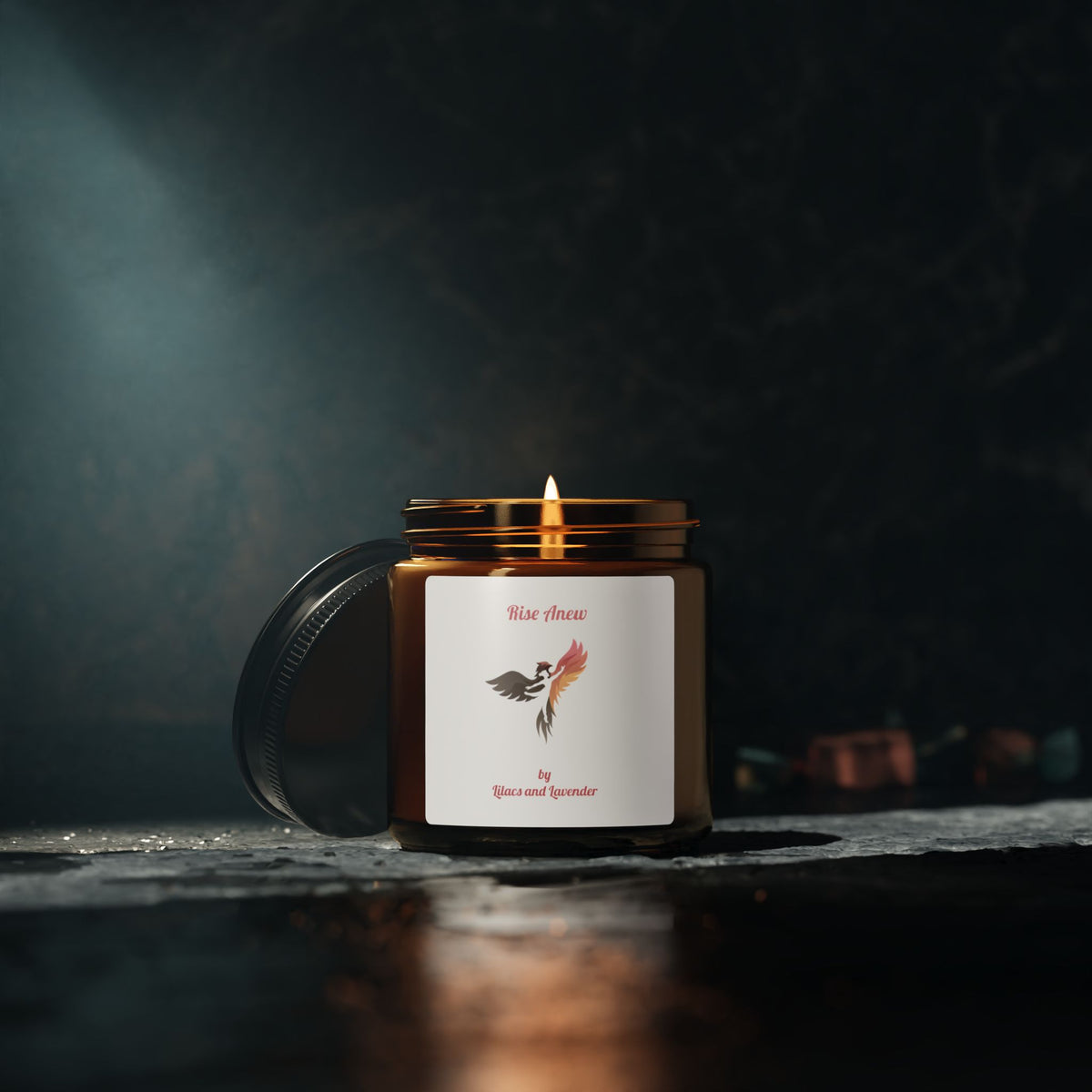 Scented Soy Candle — "Rise Anew" Amber Jar (Multiple Sizes)