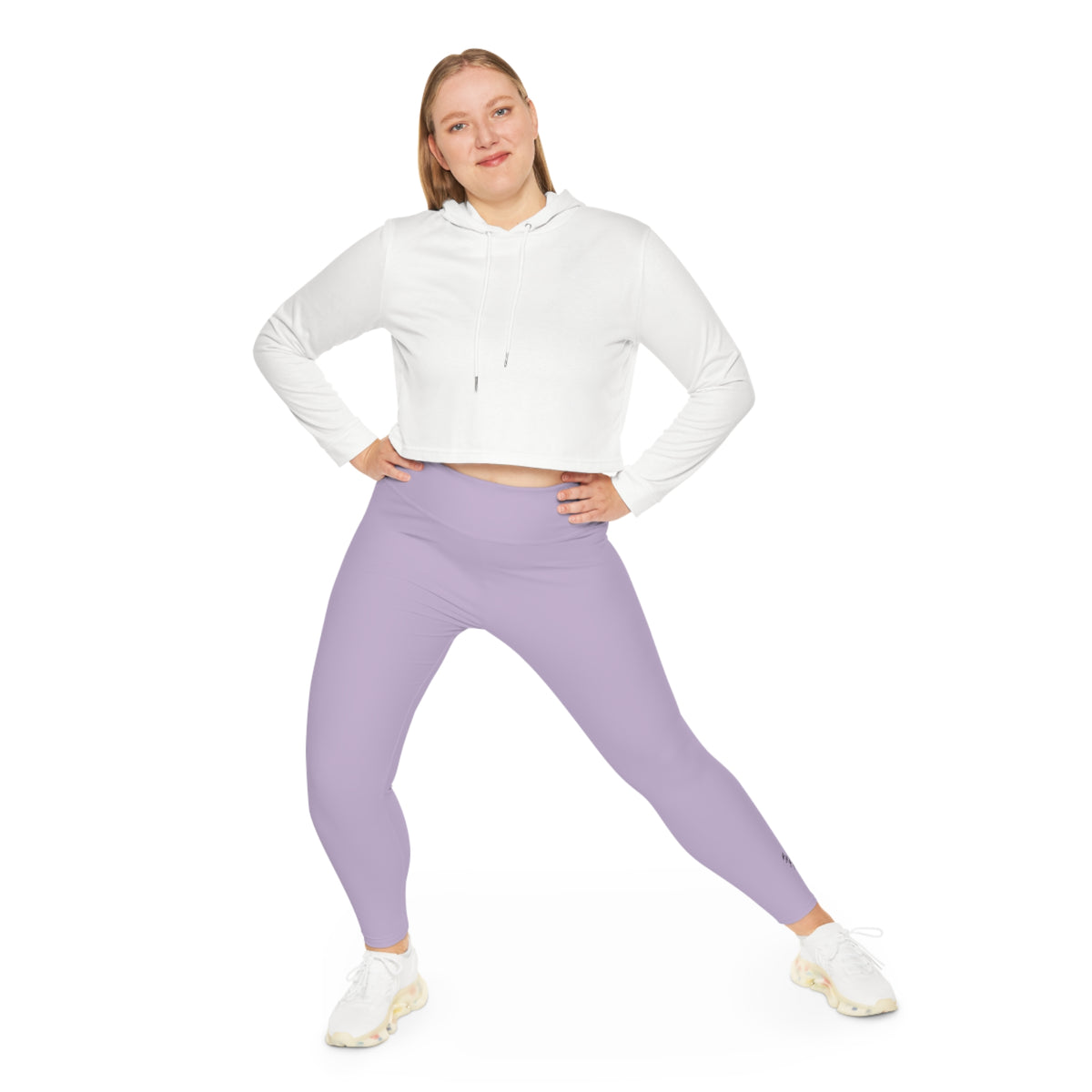 Plus Size Lavender High-Waist Leggings — Comfortable AOP Activewear