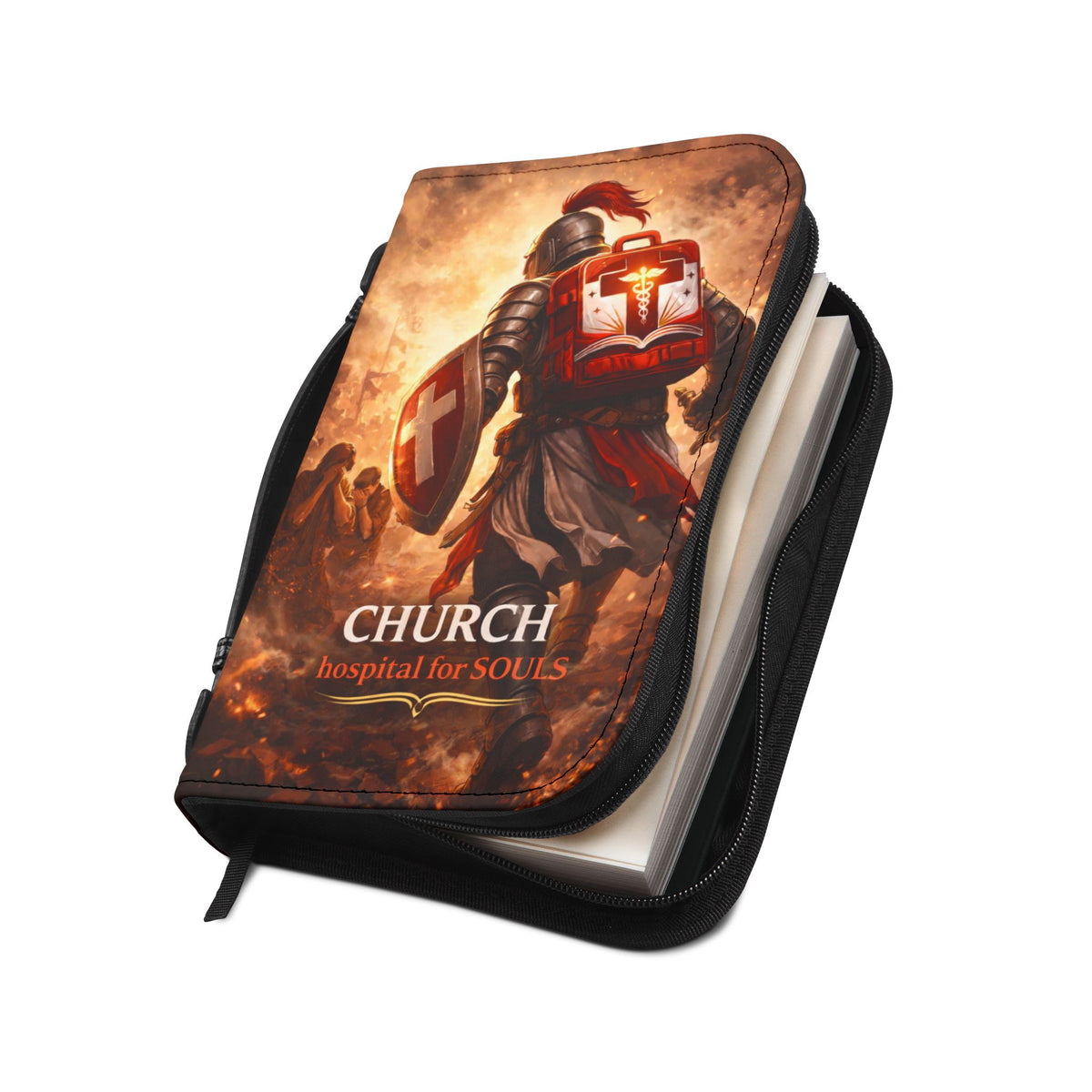 Christian Knight Bible Cover — 'Church: Hospital for Souls' with Jeremiah 29:11