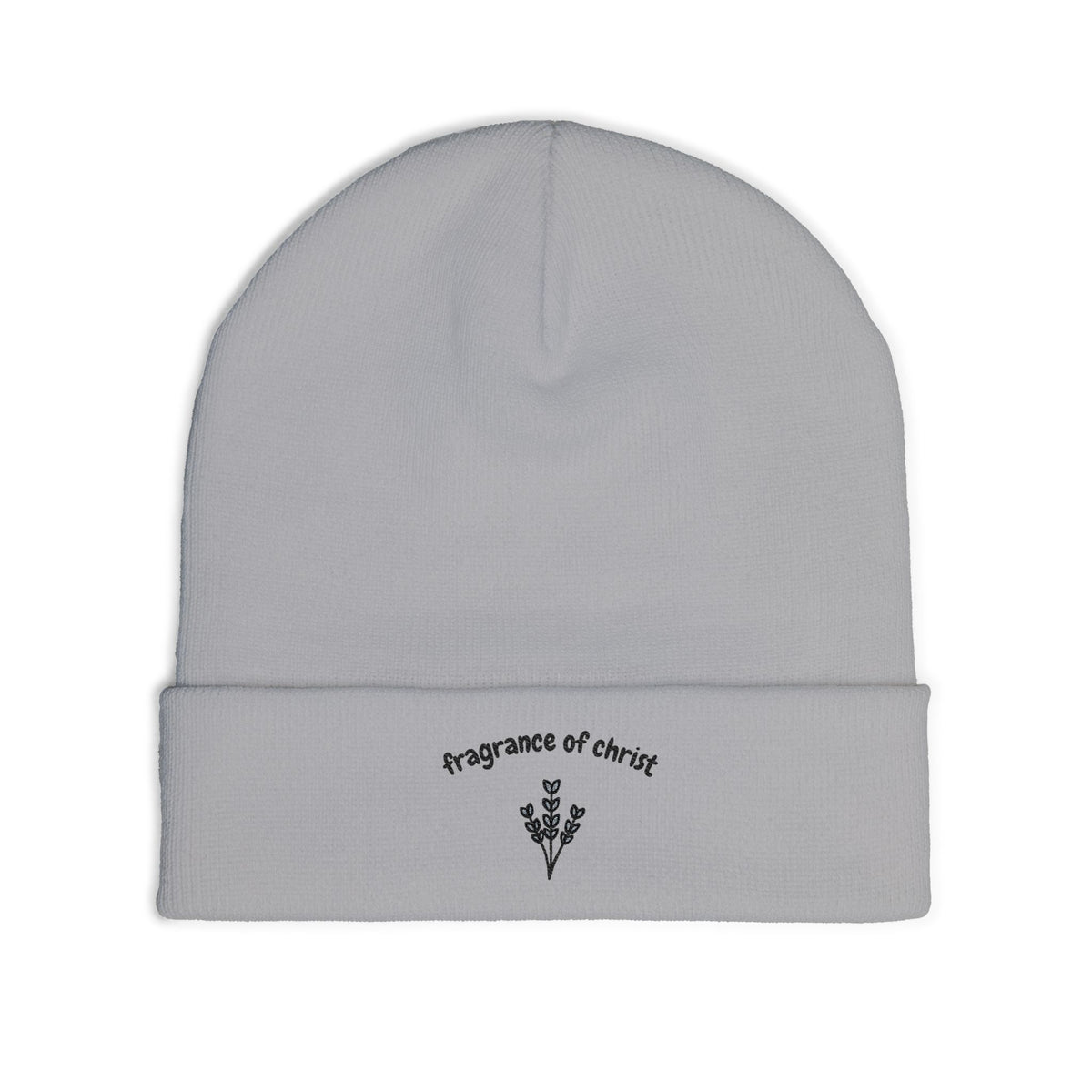 Embroidered 'Fragrance of Christ' Knit Beanie – Floral Faith Winter Hat