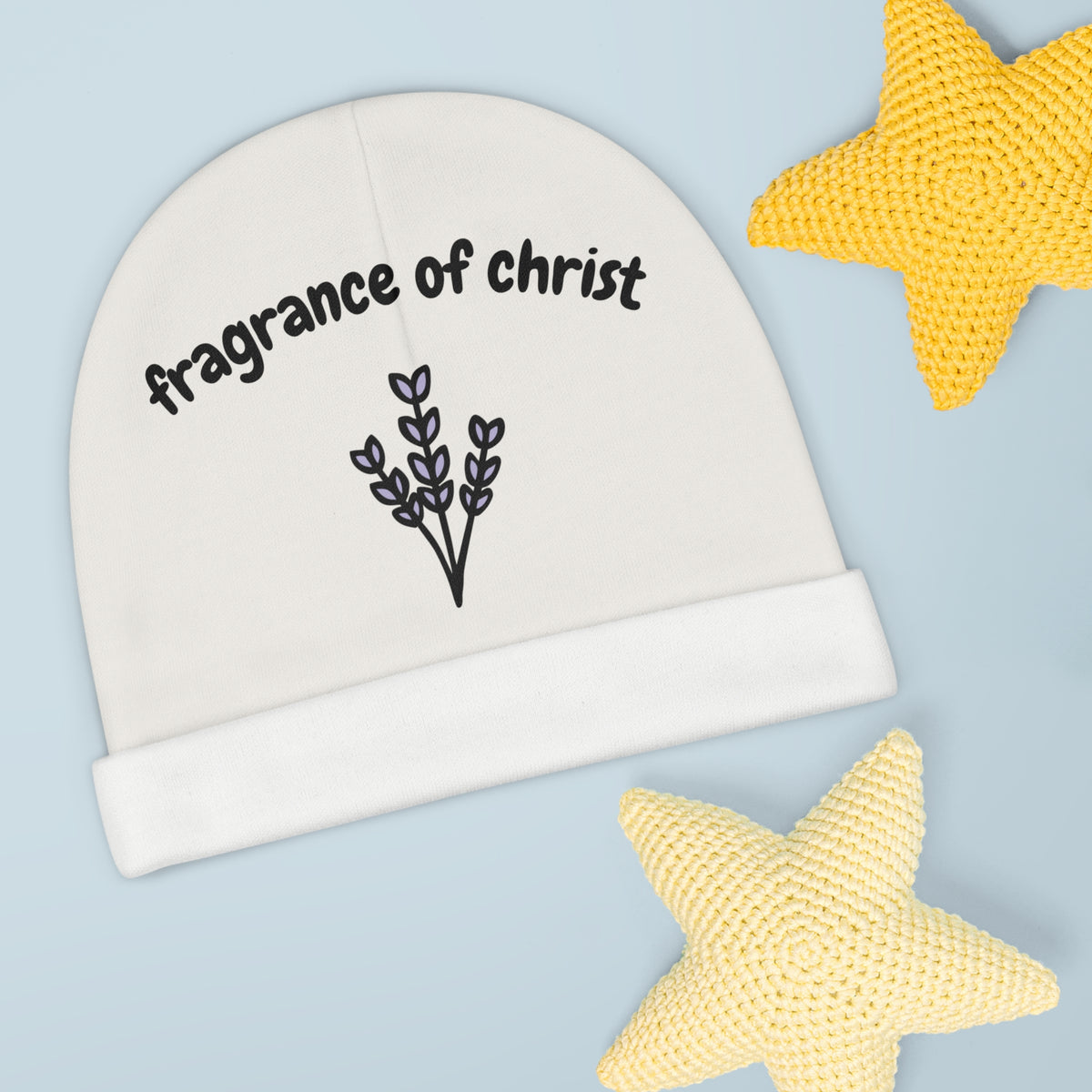 Baby Beanie - "Fragrance of Christ" Lavender Infant Knit Cap