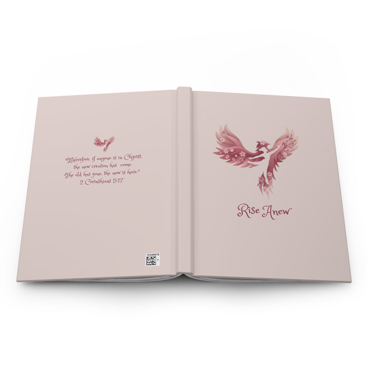 Rise Anew Hardcover Journal – Inspirational Phoenix Lined Notebook with Scripture