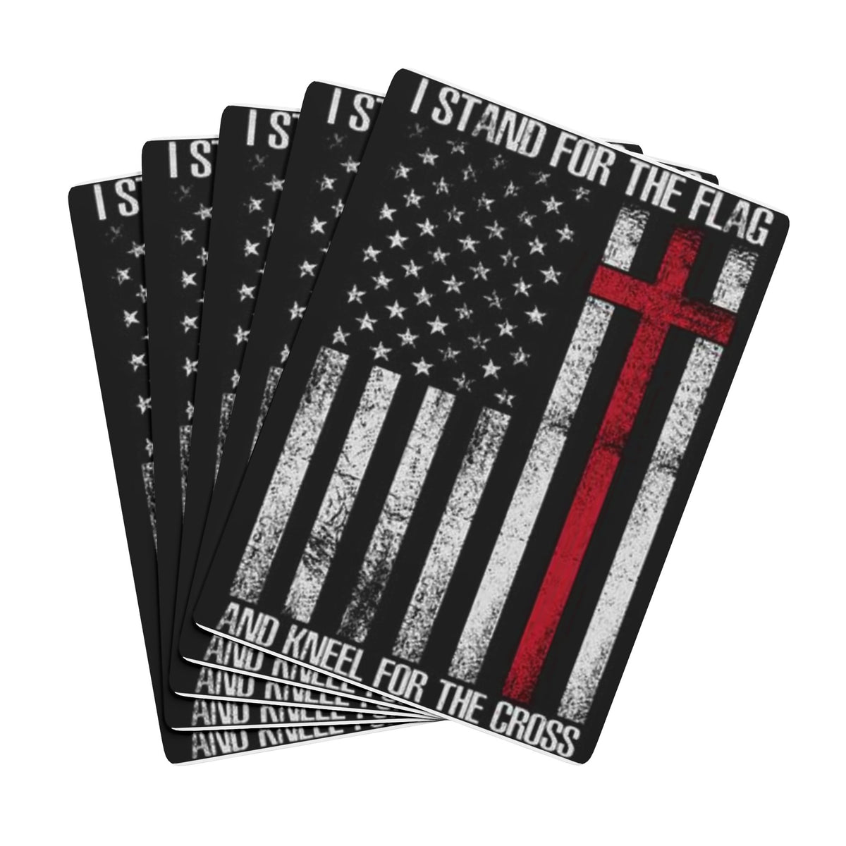 I Stand for the Flag and Kneel for the Cross Poker Playing Cards — Patriotic Christian Deck