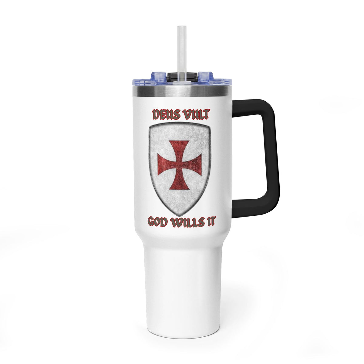 40oz Vacuum Tumbler — Patriotic Crusader Design (I Stand For The Flag)