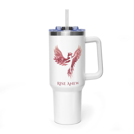 40oz Vacuum Tumbler with Straw – Rise Anew Program Floral Design