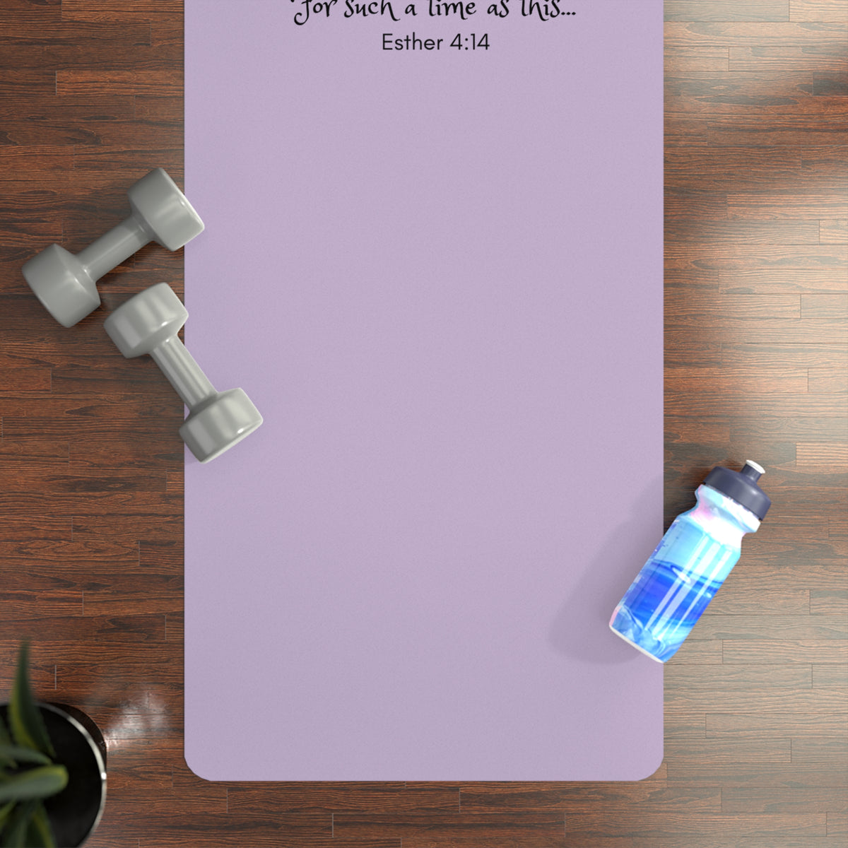 Queen Esther Fitness Mat — "For Such a Time as This" Esther 4:14 Rubber Mat