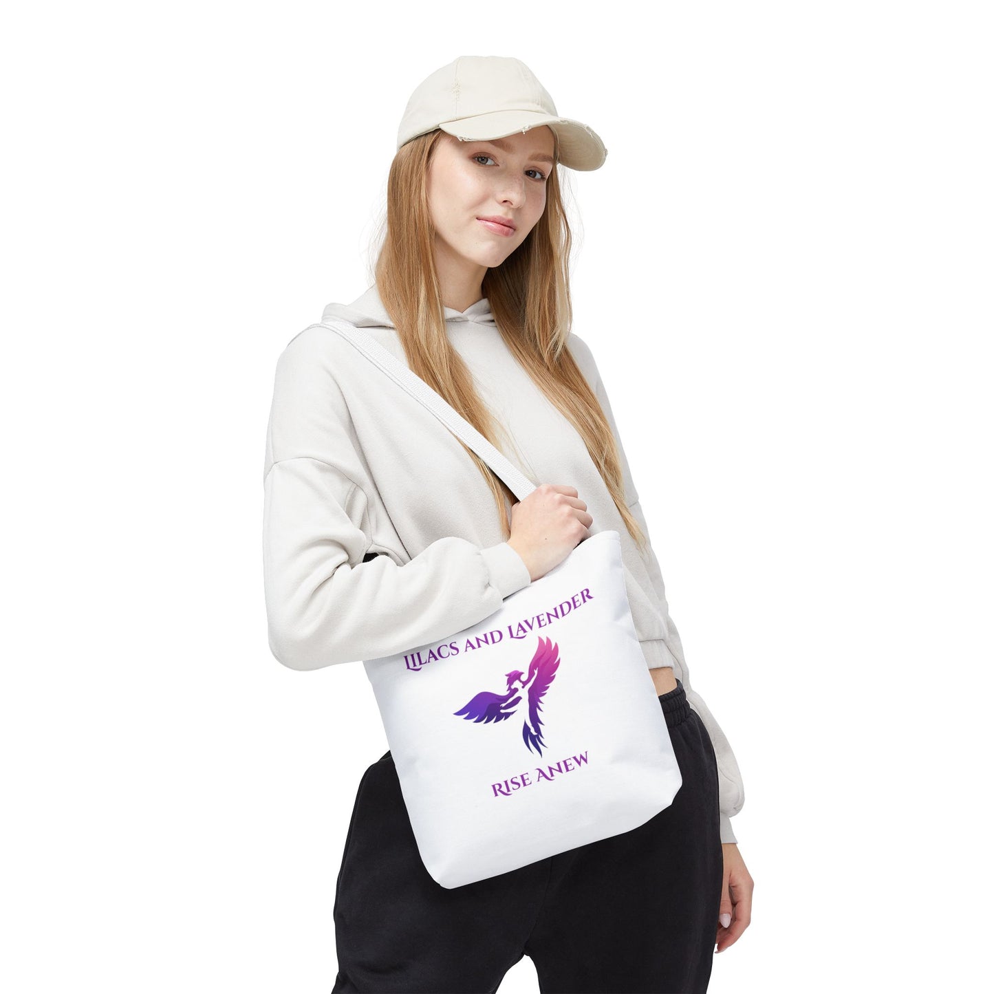 Lilacs & Lavender Phoenix Tote Bag — Rise Anew Inspirational Canvas Tote