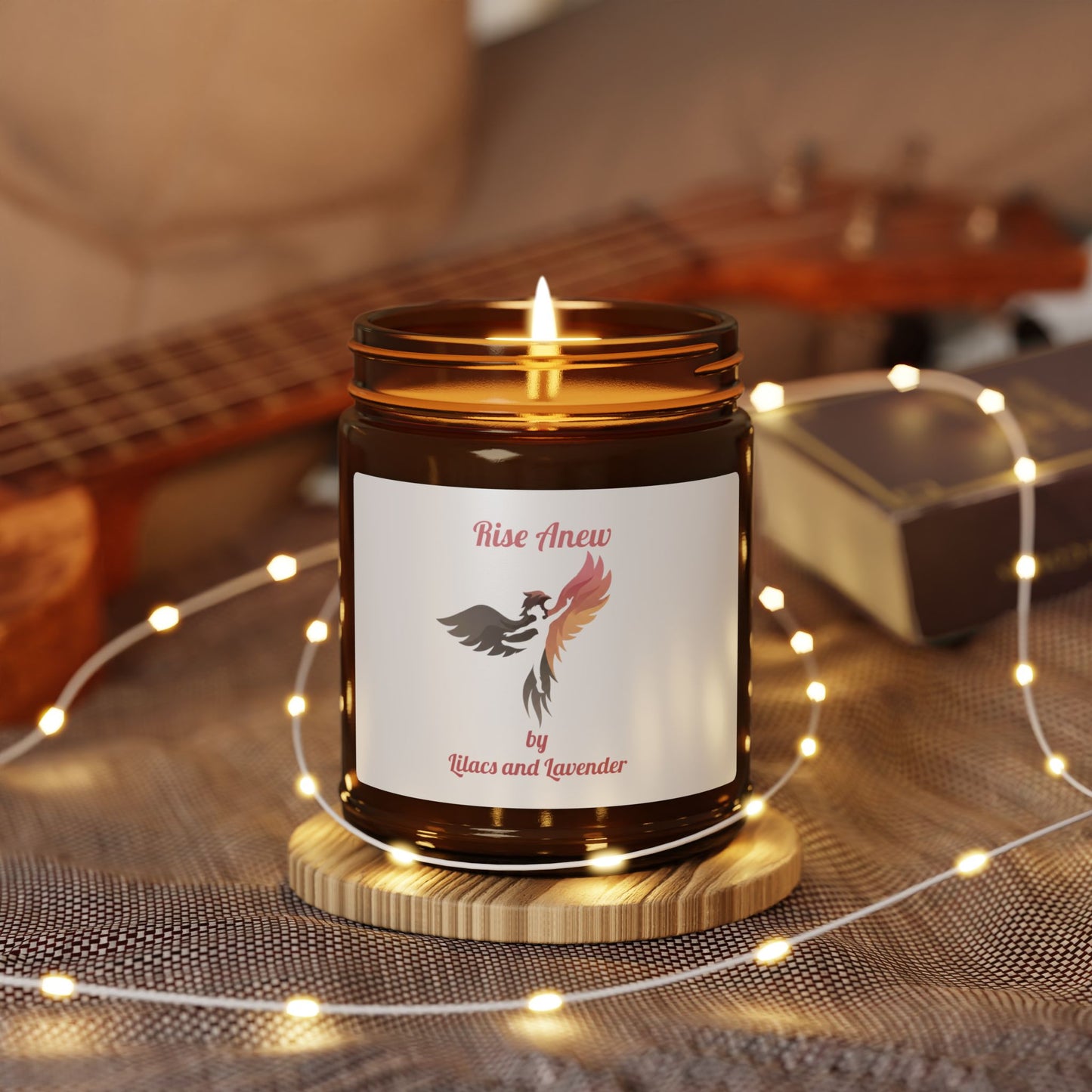 Scented Soy Candle — "Rise Anew" Amber Jar (Multiple Sizes)