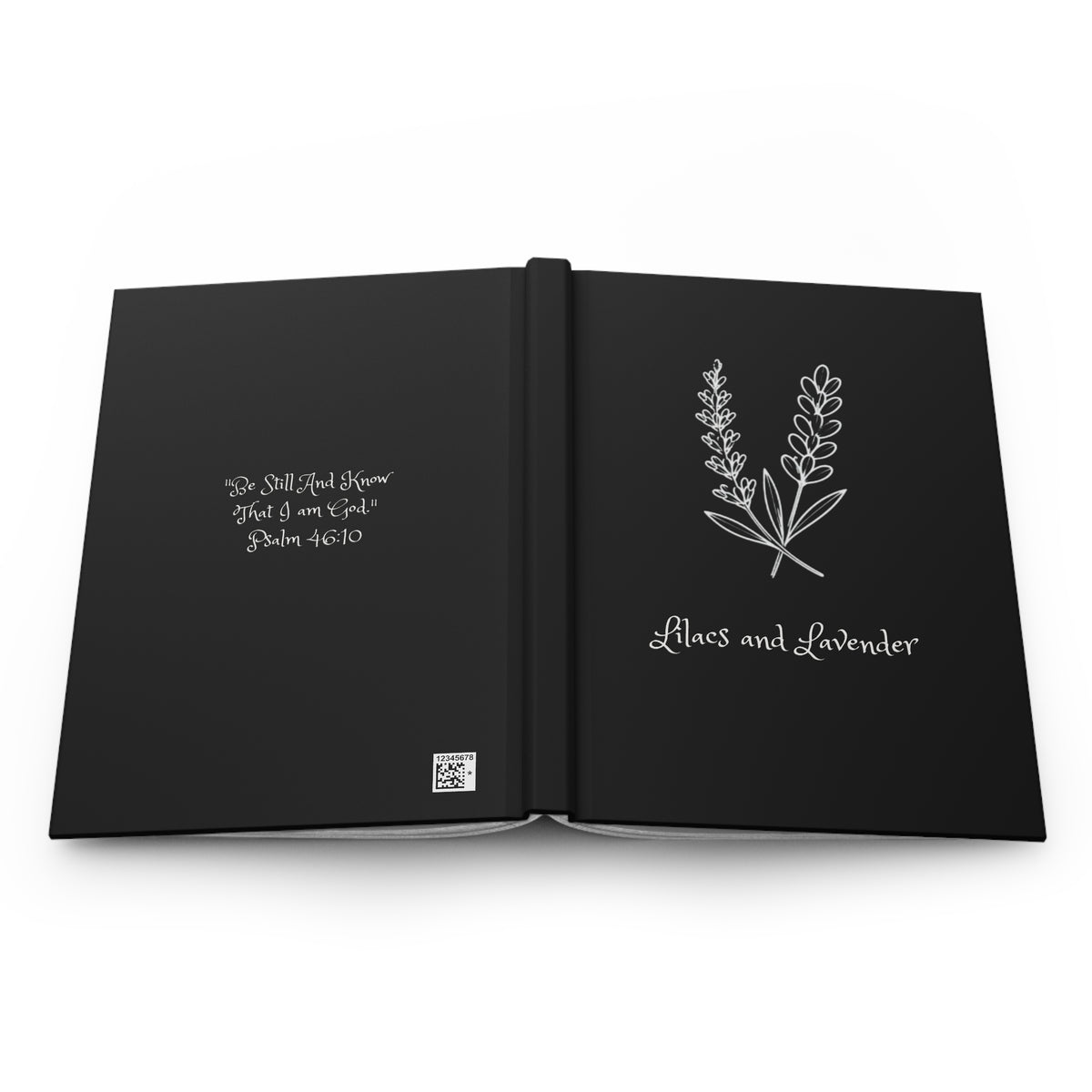 Lilacs & Lavender Hardcover Journal — Lined Floral Prayer Notebook (Psalm 46:10)