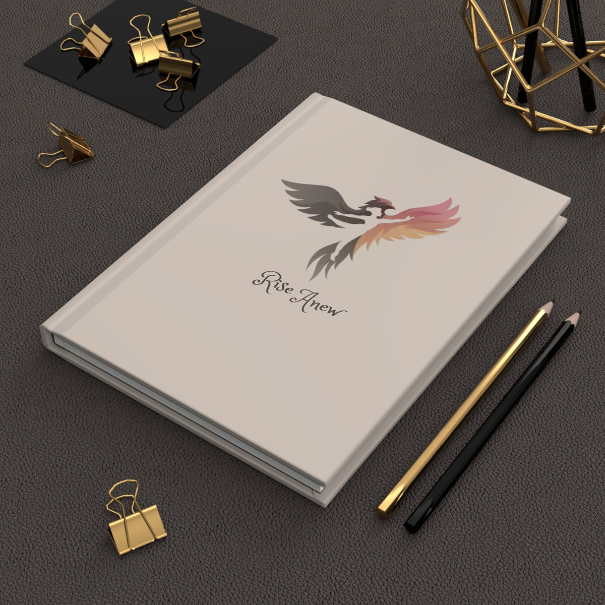 Rise Anew Hardcover Journal — Inspirational Phoenix Firebird Lined Notebook (2 Corinthians 5:17)