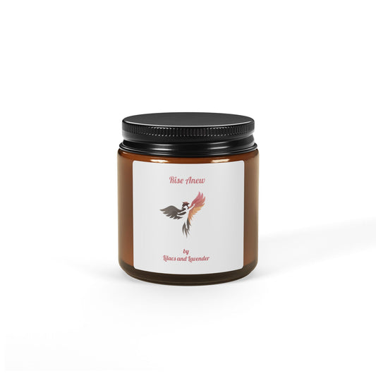 Scented Soy Candle — "Rise Anew" Amber Jar (Multiple Sizes)
