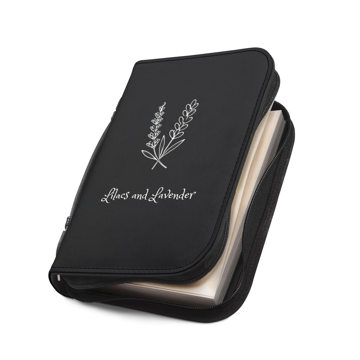 Bible Cover — Lilacs & Lavender Zipper Bible Case with Psalm 46:10 Verse