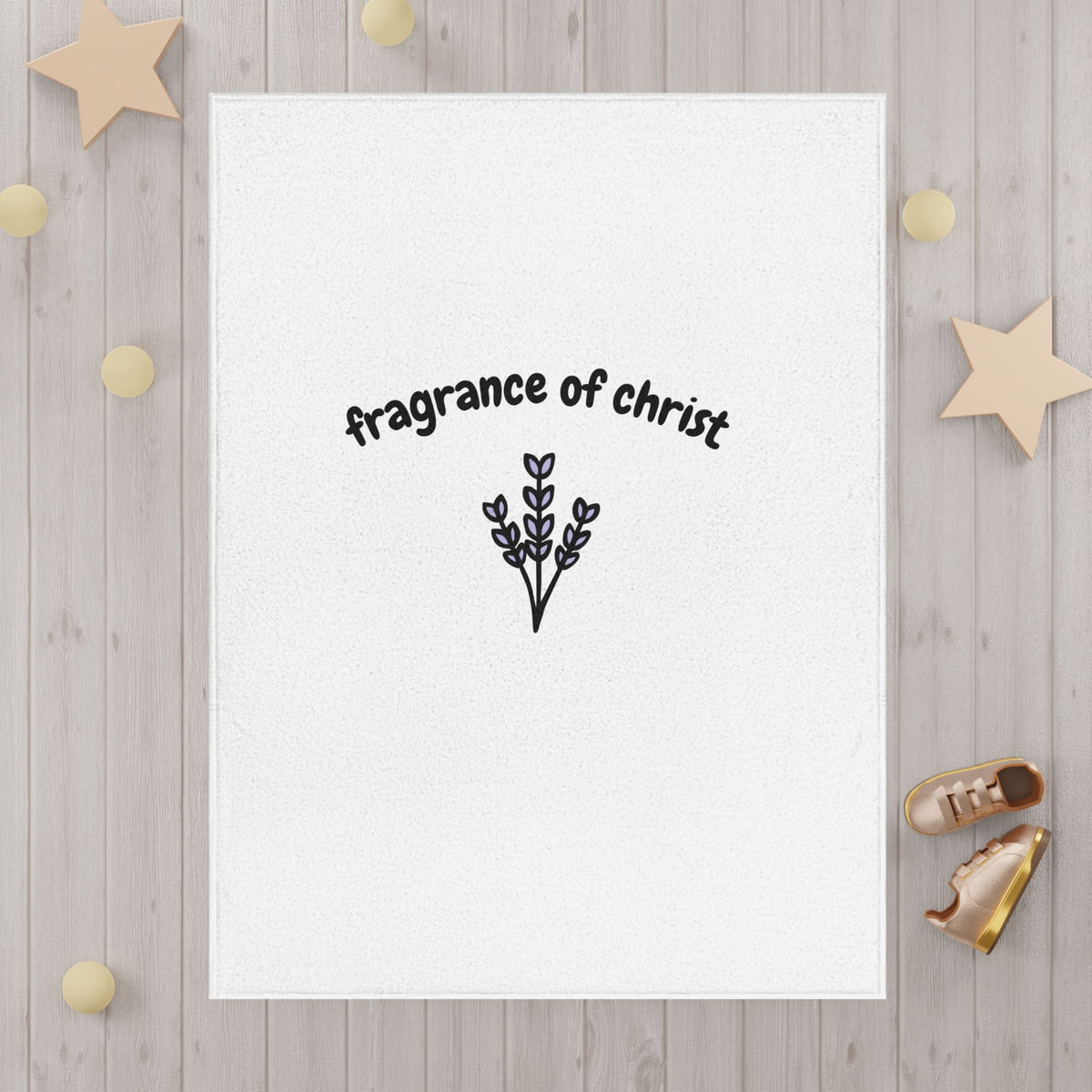 Fragrance of Christ Toddler Blanket — Soft Christian Baby Throw with Lavender Illustration