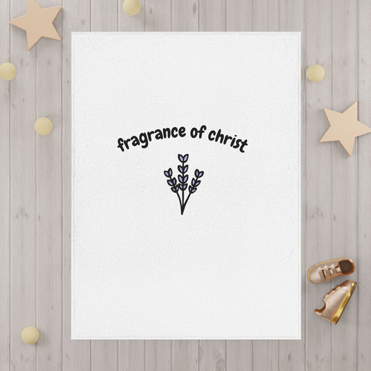 Fragrance of Christ Toddler Blanket — Soft Christian Baby Throw with Lavender Illustration