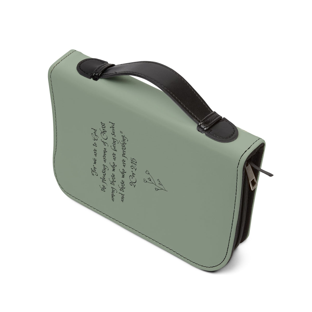 Bible Cover - "Fragrance of Christ" Floral Scripture Zippered Case