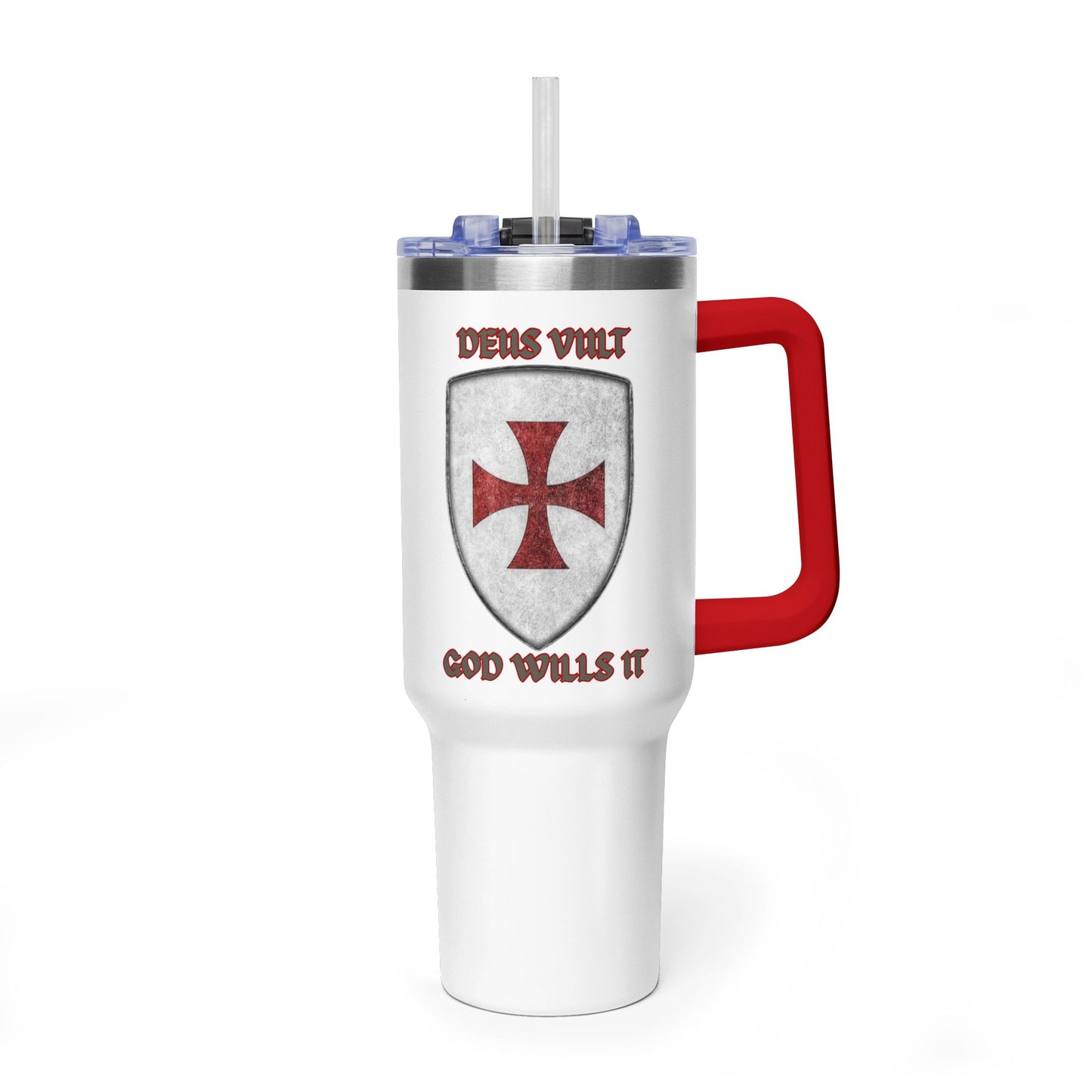 40oz Vacuum Tumbler — Patriotic Crusader Design (I Stand For The Flag)