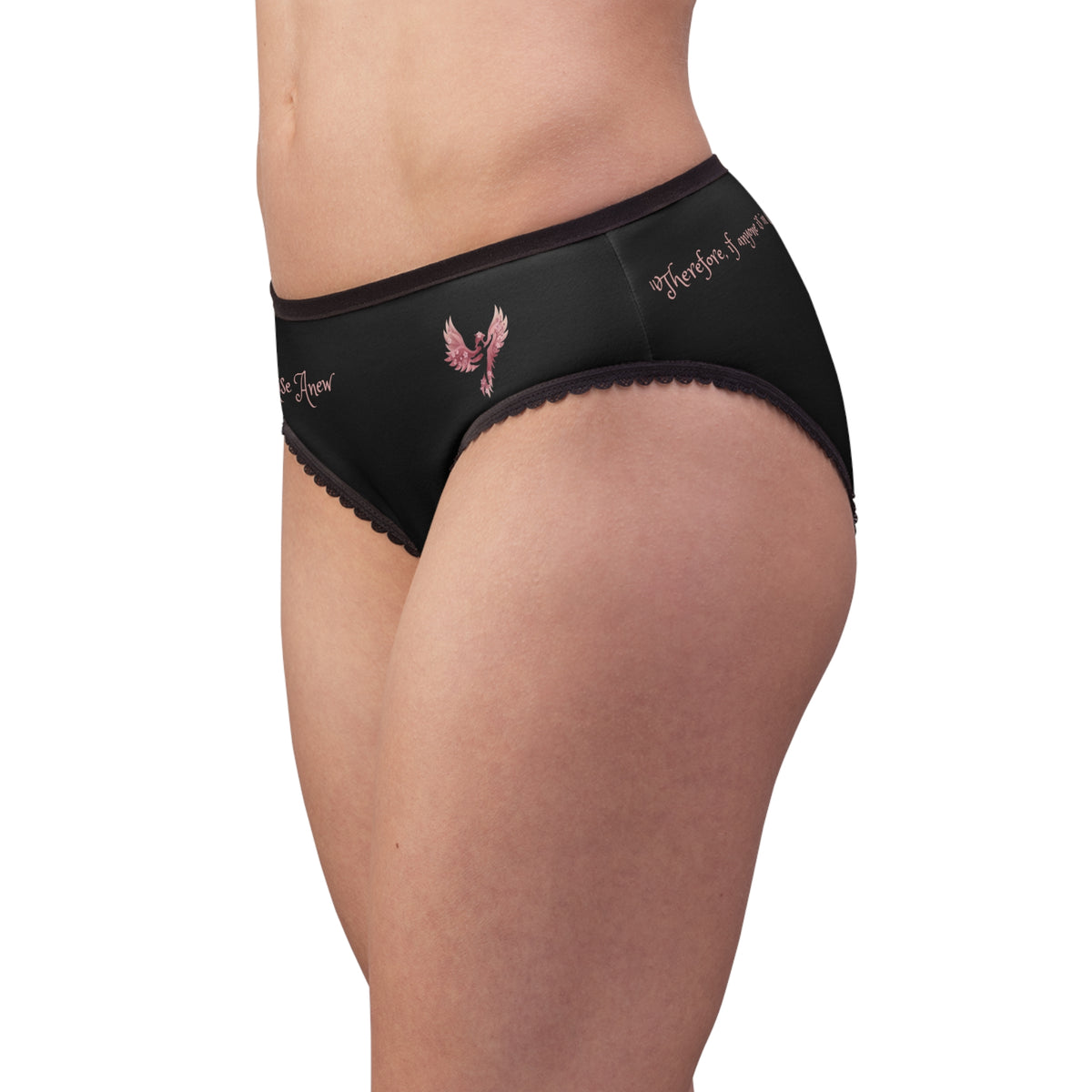 Women's Briefs — 'Rise Anew' Pink Phoenix Christian Scripture Bikini Briefs