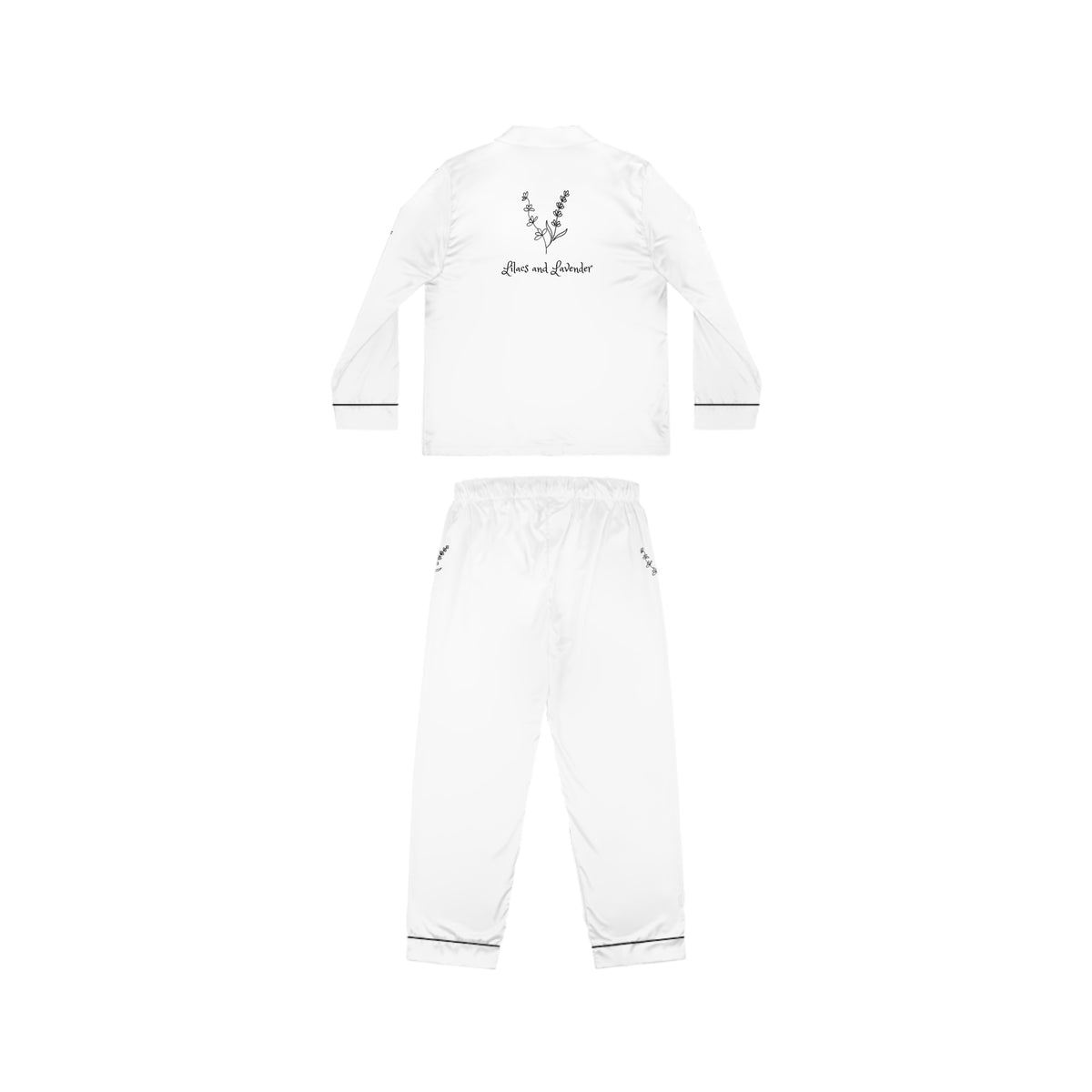 Women’s Satin Pajama Set — Floral “Plant and Flourish” Back Print