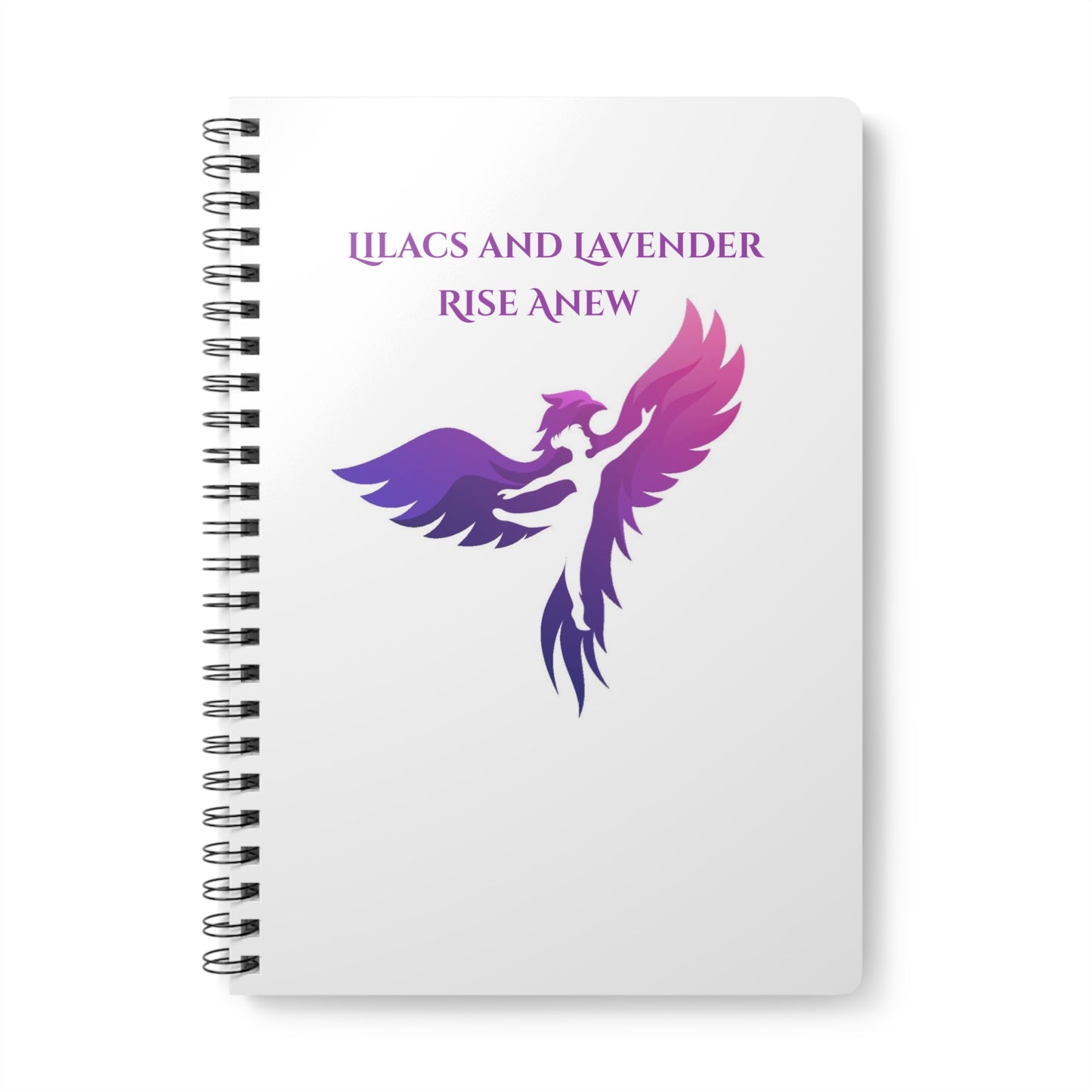 Lilac Phoenix Notebook — "Lilacs and Lavender Rise Anew" A5 Spiral Journal
