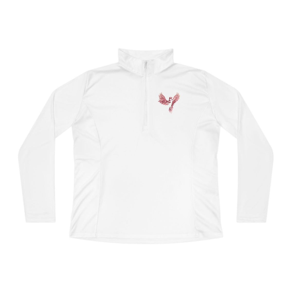 Ladies Quarter-Zip Pullover — 'Rise Anew' Floral Phoenix Embroidered Pullover