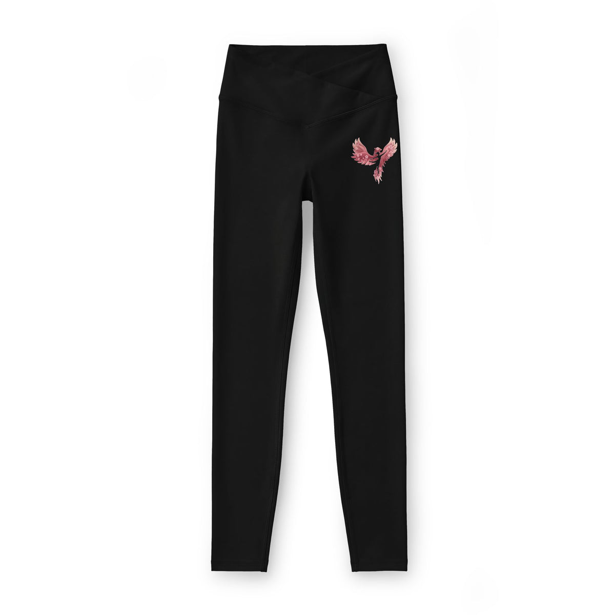 Women’s Luxe Leggings —  Rise Anew Floral Phoenix Bird Hip Accent