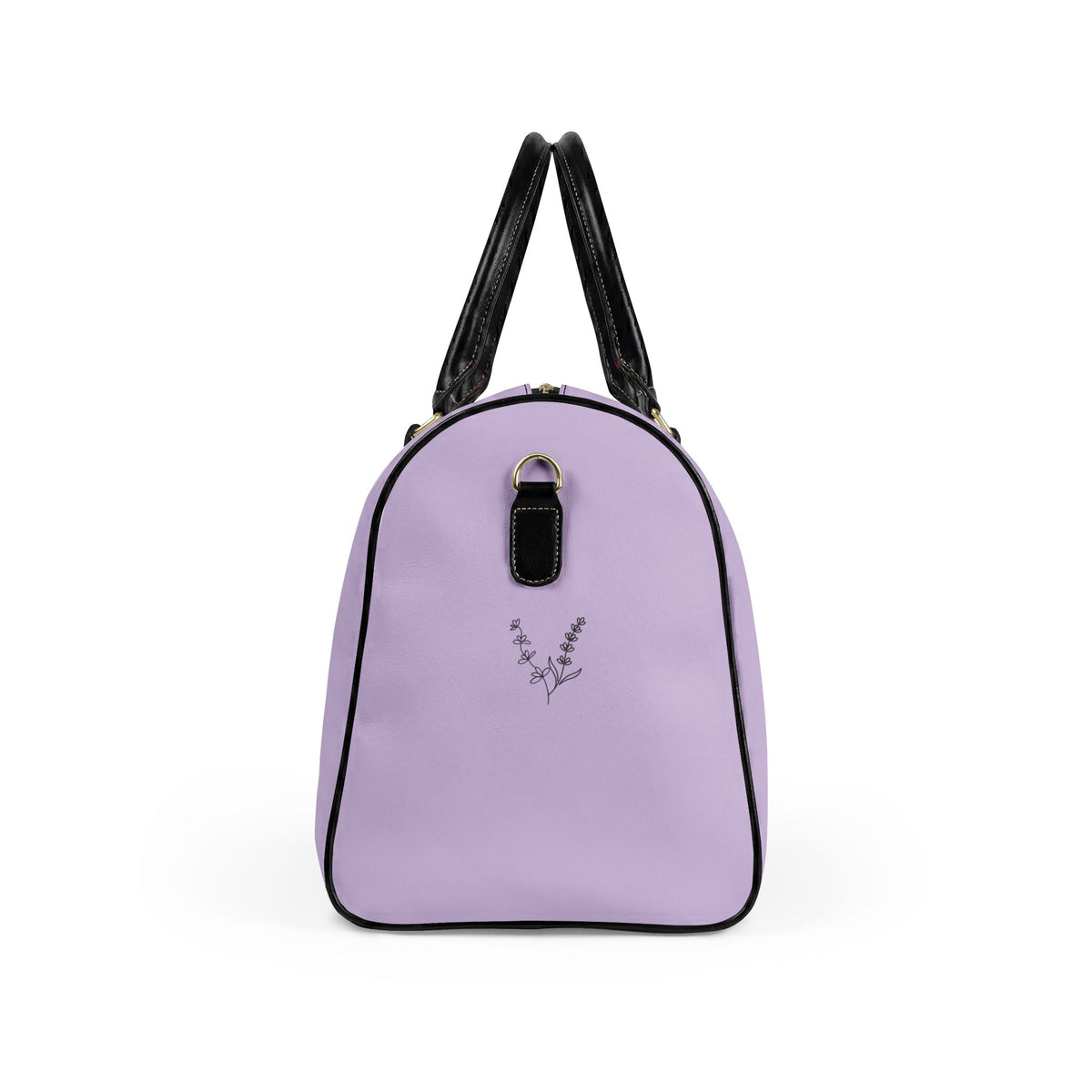 Lilacs and Lavender Faux Leather Travel Bag — Floral Weekend Duffel