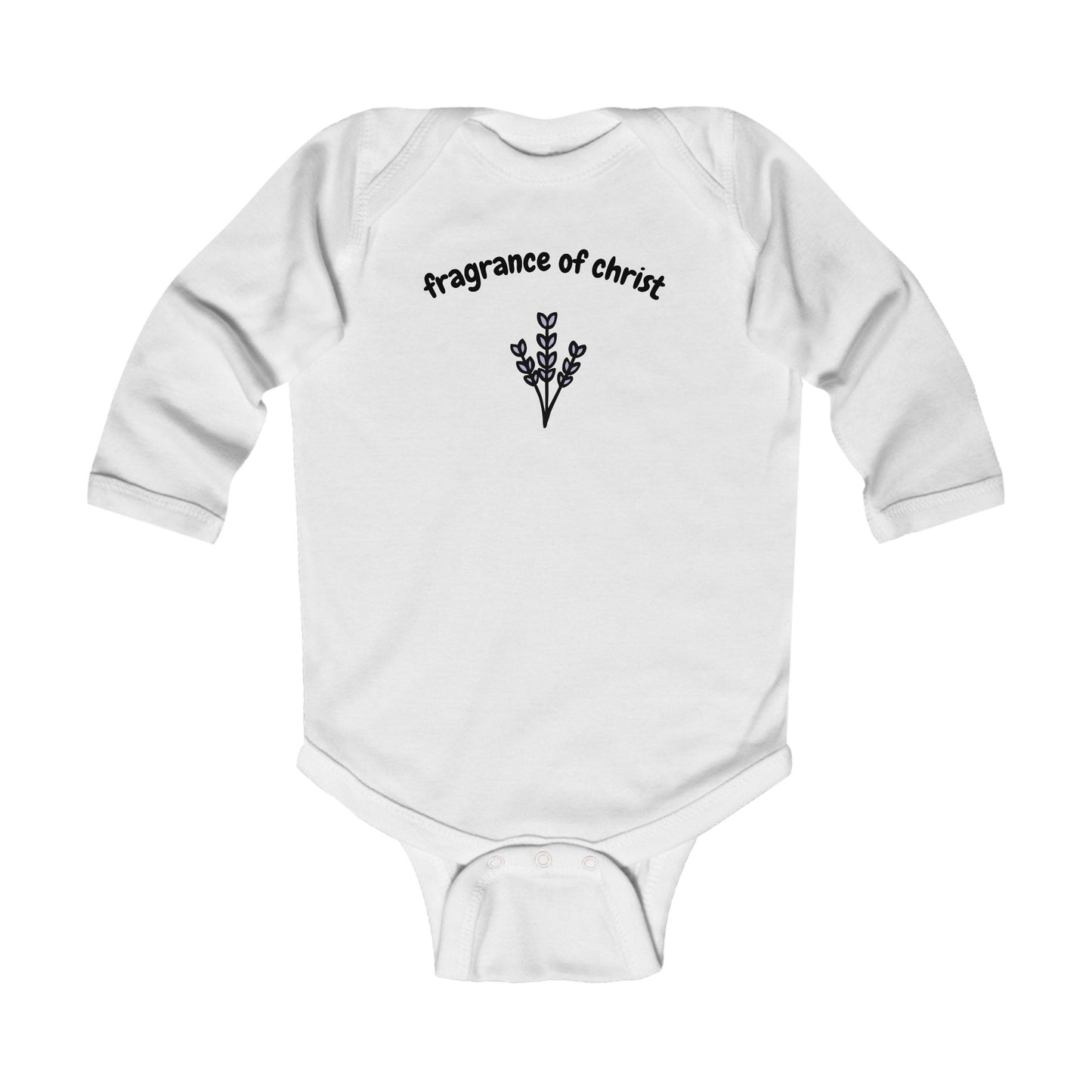 Infant Bodysuit - "Fragrance of Christ" Floral Christian Long Sleeve Baby Onesie