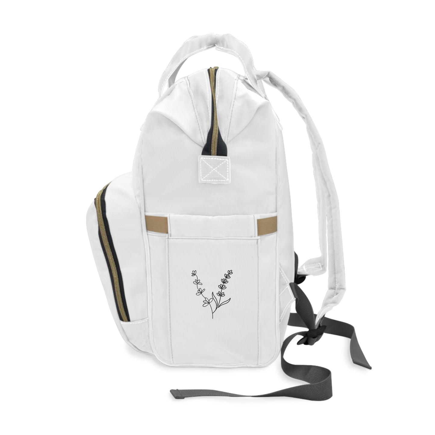 Multifunctional Diaper Backpack — Lilies & Lavender Mom Tote