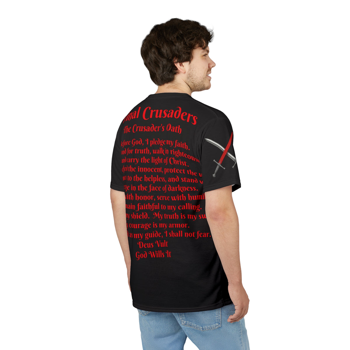 Templar Knight All-Over Print Tee — Crusader Warrior Graphic Shirt