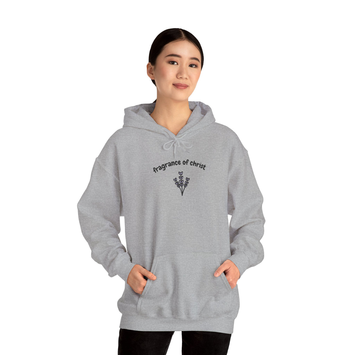 Fragrances of Christ Hoodie — Minimal Floral Cross Christian Hoodie
