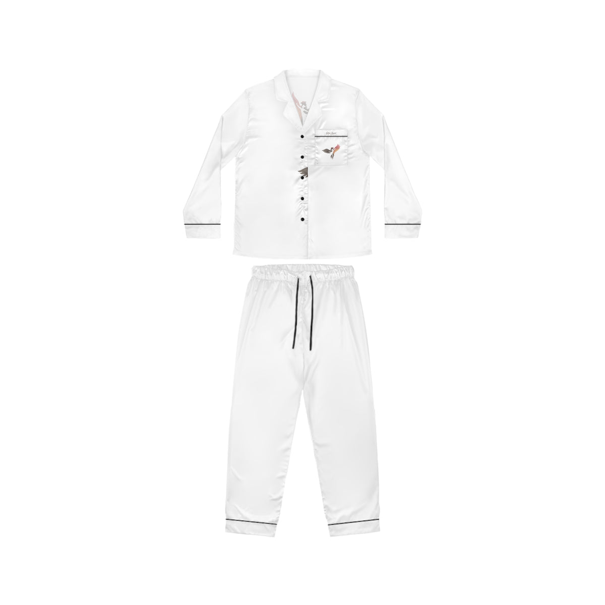 Women's Satin Pajama Set – White Satin Lounge Pajamas with Rise Anew Design
